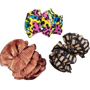 90s Colorful Abstract Print Hair Bows Set